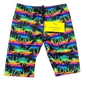 DUOXIBEIER boys youth 145/60 XL swim jammer swim shorts trunks palm trees NWT